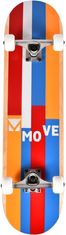 TWM skateboard Stripes 79 x 19,7 cm žlutá/modrá/červená