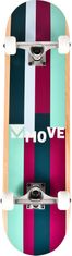TWM skateboard Stripes 79 x 19,7 cm fialová/šedá/zelená