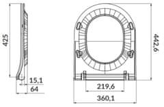 KOUPELNYMOST Alcadrain jádromodul - předstěnový instalační systém s bílým/ chrom tlačítkem m1720-1 + wc cersanit zen cleanon + sedátko (AM102/1120 M1720-1 HA1)