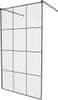 Kioto samostatně stojící sprchová zástěna 100 x 200, transparent/černá vzor 8 mm, černá (800-100-002-70-77)