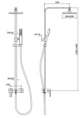 CERSANIT Sprchový sloup s pákovou baterií mille, chrom (S951-339)