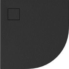 CERSANIT Set b457 sprchová vanička čtvrtkruh tako slim 90x4 černé mat + sifon (S932-164)
