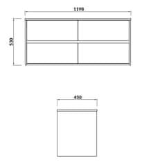 CERSANIT Umyvadlová skříňka crea s deskou 120, bílá (S931-002)