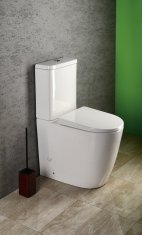 SAPHO Turku rimless wc kombi zvýšený sedák, spodní/zadní odpad, bílá (PC104WR)