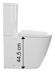 Turku rimless wc kombi zvýšený sedák, spodní/zadní odpad, bílá (PC104WR)