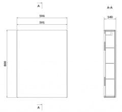 CERSANIT Závěsná skříňka larga 60 bílá (S932-004)