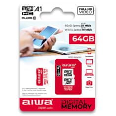 AIWA MSDC10 64 GB Micro SD karta s adaptérem, A1, SDXC, ip57
