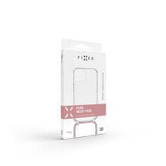 FIXED Pouzdro FIXED Pure Neck s růžovou šňůrkou na krk pro Apple iPhone 13