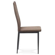 Nejlevnější nábytek Jídelní židle GWERU, hnědá látka/antracitový matný lak