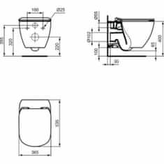 CERSANIT Cersanit pod. systém aqua 52 pneu s qf + tlačítko square chrom + wc ideal standard tesi se sedátkem softclose, aquablade (S97-062 SQCR TE1)