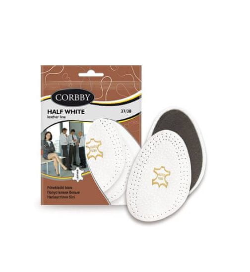 Corbby Bílé kožené vložky do bot