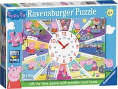 Ravensburger Puzzle s hodinami Prasátko Pepina 60 dílků
