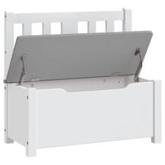shumee Dětská úložná lavice bílá a šedá 60 x 30 x 55 cm MDF