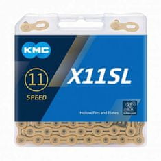 KMC řetěz X-11 Super Light zlatý v krabičce 118 čl.