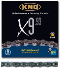 KMC řetěz X-9.93 stř/šedý v krabičce 114 čl.