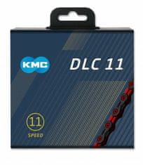 KMC řetěz DLC SL 11 červeno/černý v krabičce118 čl.
