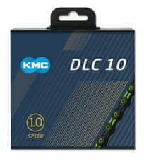 KMC řetěz DLC SL 10 zeleno/černý v krabičce 116 čl.