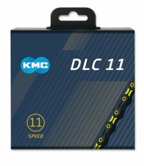 KMC řetěz DLC SL 11 žluto/černý v krabičce 118 čl.