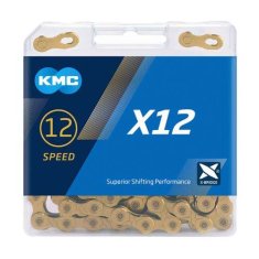 KMC řetěz X-12 Ti-N zlatý v krabičce 126 čl.
