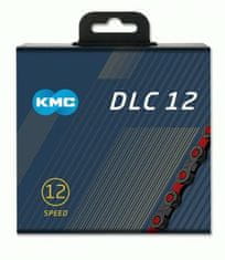 KMC řetěz DLC 12 červeno/černý v krabičce 126 čl.