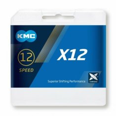 KMC řetěz X-12 Ni stříbrný v krabičce 126 čl.