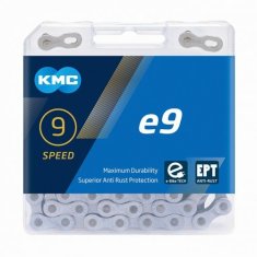 KMC řetěz e9 E-bike, EPT povrch šedý, v krabičce 136 čl.