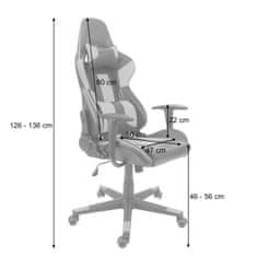 MCW Kancelářská židle F84, kancelářská židle herní židle manažerská otočná židle, imitace kůže ~ černá/šedá