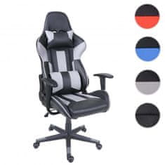 MCW Kancelářská židle F84, kancelářská židle herní židle manažerská otočná židle, imitace kůže ~ černá/šedá