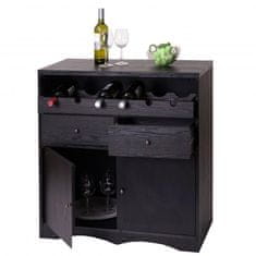 MCW Vinotéka F65, stojan na víno dřevěný stojan na láhve, certifikováno MVG 89x80x40cm ~ dub-černá