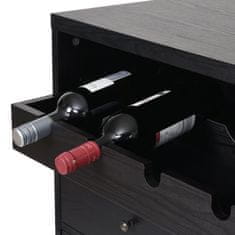 MCW Vinotéka F65, stojan na víno dřevěný stojan na láhve, certifikováno MVG 89x80x40cm ~ dub-černá