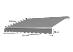 MCW Náhradní potah pro markýzu E31, skládací markýza s ramenem Náhradní potah proti slunci, 3x2,5 m ~ Polyester krémový