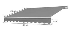 MCW Náhradní kryt pro markýzu T792, náhradní kryt pro markýzu se sklopným ramenem, ochrana proti slunci, 5x3m ~ akrylová terakota