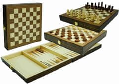 Hot Games Celodřevěná sada šachy-dáma-backgammon 30 cm