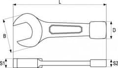 YATO Klíč maticový plochý rázový 32 mm