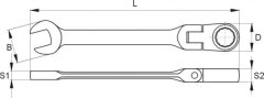 YATO Klíč očkoplochý ráčnový 18 mm s kloubem