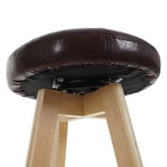 MCW Sada 2 barových židlí Navan, barová stolička, otočná imitace kůže ~ bordeaux, světlé nohy