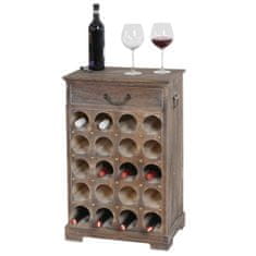MCW Stojan na víno Lucan T324, stojan na láhve Police na 20 lahví, 76x48x31cm, ošuntělý vzhled, vintage ~ hnědý