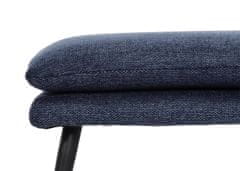 MCW Stolička L62, podnožka pod taburet čalouněná stolička, 38x56x40cm látka/textil ~ modrá