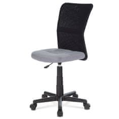 Autronic Kancelářská židle, šedá mesh, plastový kříž, síťovina černá KA-2325 GREY