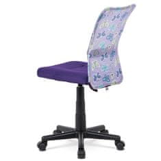 Autronic Kancelářská židle, fialová mesh, plastový kříž, síťovina motiv KA-2325 PUR