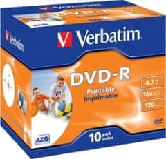 Verbatim DVD-R (10-pack)Printable/16x/4.7GB/Jewel