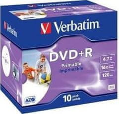 Verbatim DVD+R (10-pack)Printable/16x/4.7GB/Jewel
