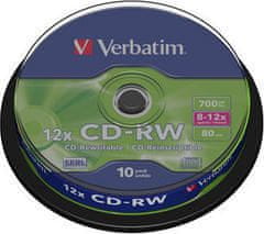 Verbatim CD-RW 80min. 8-12x, 10 cake