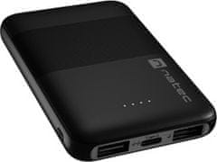 Natec powerbanka TREVI COMPACT 5000 mA 2X USB-A + 1X USB-C, černá