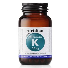 VIRIDIAN nutrition Vitamin K, 50 ug, 30 kapslí