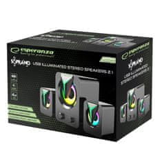 Esperanza Esperanza - 2.1 USB reproduktor s RGB LED v barvách duhy 