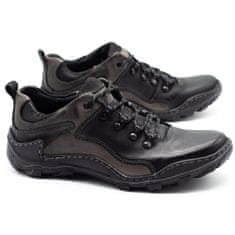 KENT Pánské kožené boty Trappers 207 black velikost 41