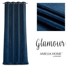 AmeliaHome Závěs Glamour Nyx tmavě modrý, velikost 140x250