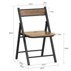 SoBuy SoBuy FST88-PF Skládací židle Kuchyňská židle Výška sedáku 43cm Vintage 46x80x48cm