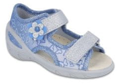 Befado dívčí sandálky SUNNY 065X122 modré, motýlci, velikost 28